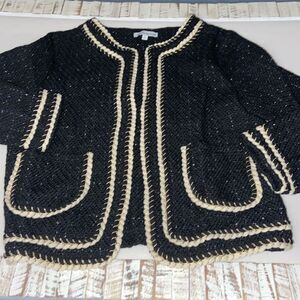 See and be seen Tweed Blazer Contrast Cardigan Small